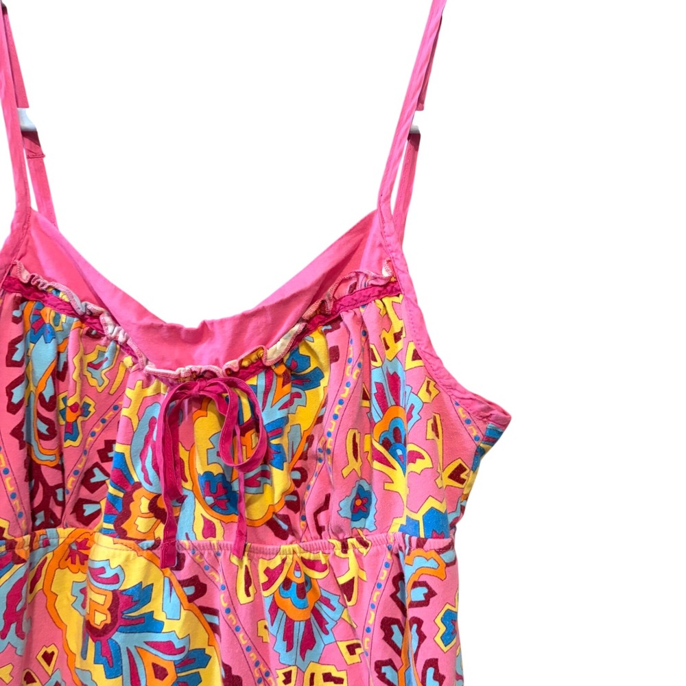 Nick & Nora Pink Paisley Cotton Blend Chemise Nightgown Sleepwear Dress Womens M - Picture 3 of 5